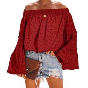 Off The Shoulder Boho Bell Sleeve Boho Top